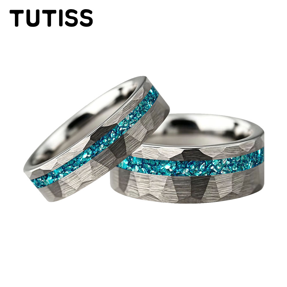 Coupling 8Mm - TUTISS 6/8mm Hammered Offset Groove Inlaid