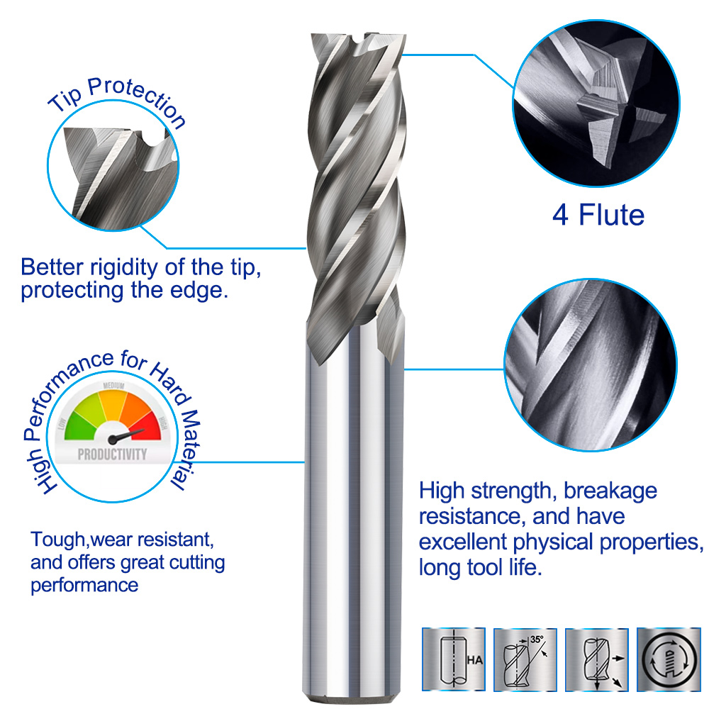 XCAN HSS Milling Cutter 4 Flut - End Mill Set 评论和价格