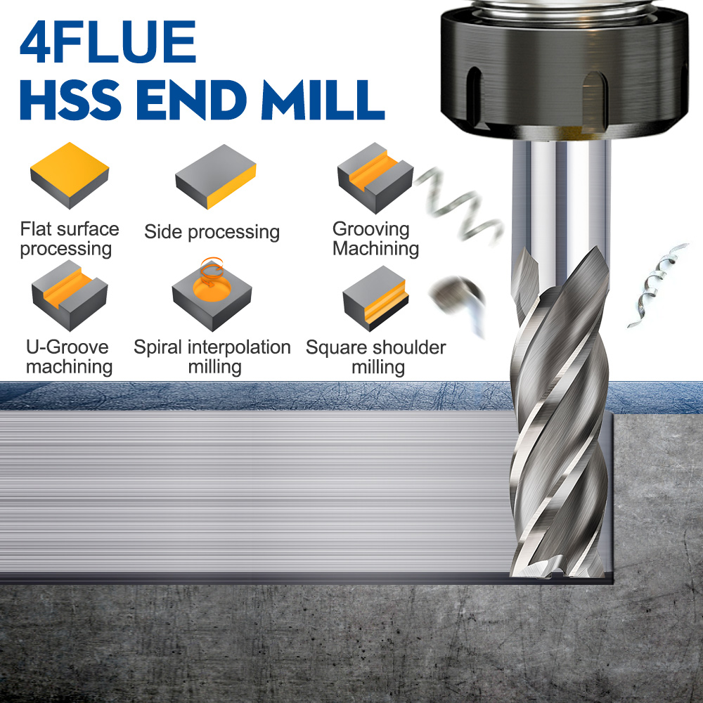 XCAN HSS Milling Cutter 4 Flut - End Mill Set 评论和价格