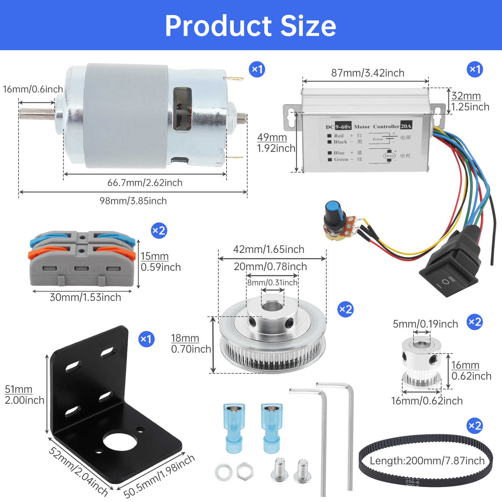 12V-24V 775 Electric DC Motor  - Gt2 Pulley 评论和价格