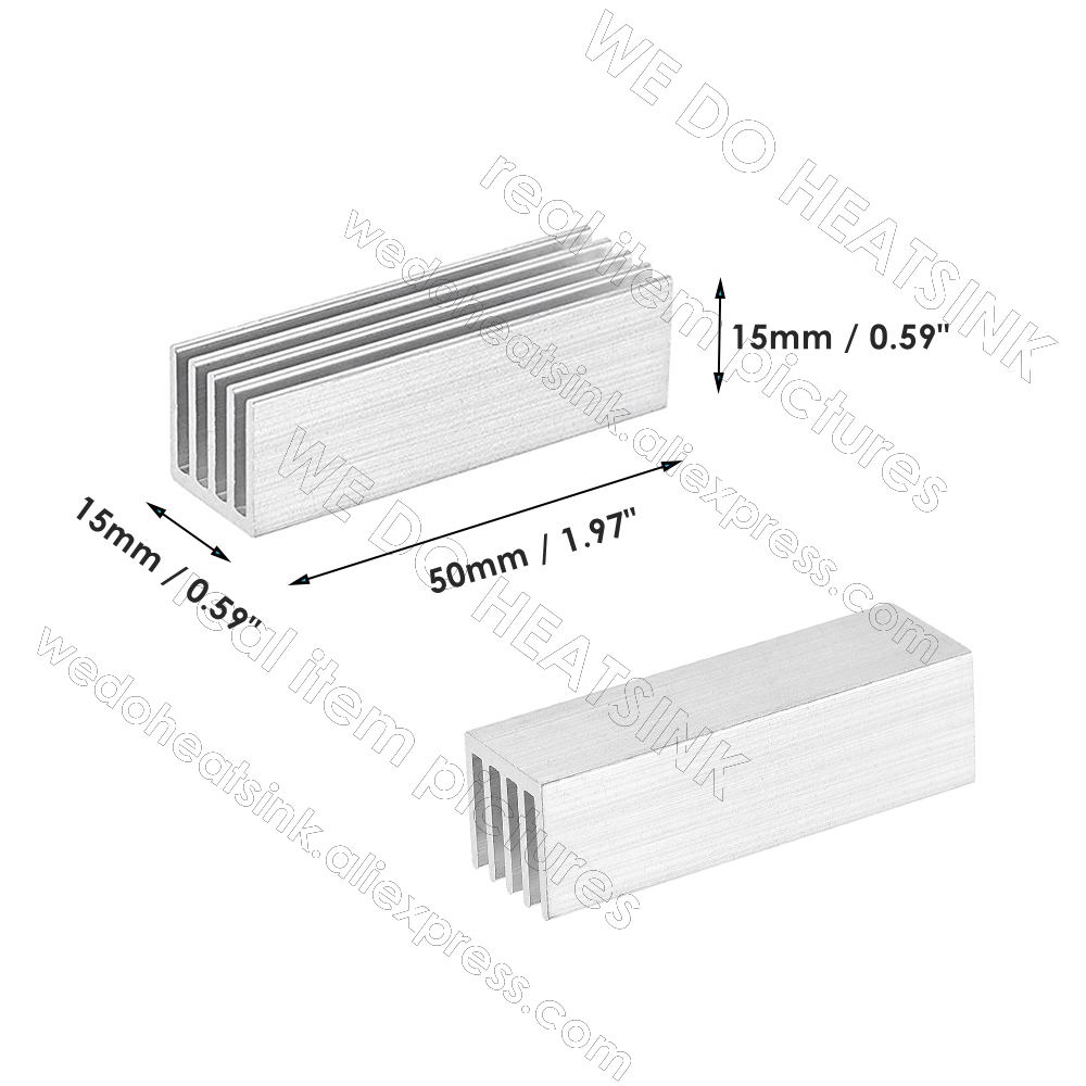 WE DO HEATSINK 50x15x15mm With - Aluminium Extrusion 评论和价格