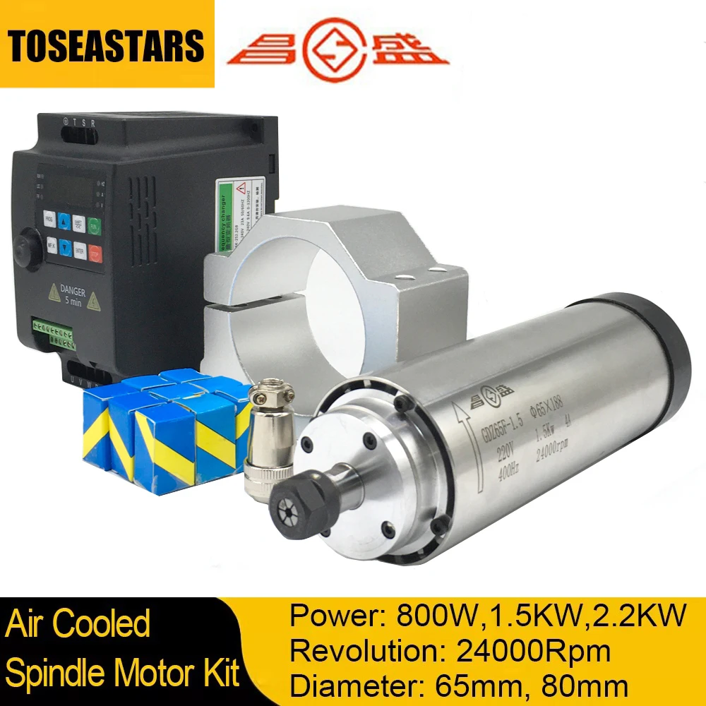 800W 1.5KW 2.2KW CNC Air Coole - Water Cooled Spindle 评论和价格