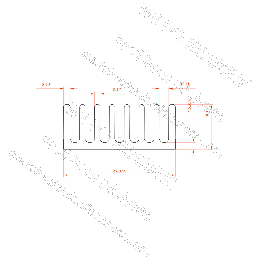 WE DO HEATSINK 12pcs 25x25x10m - Aluminium Extrusion 评论和价格